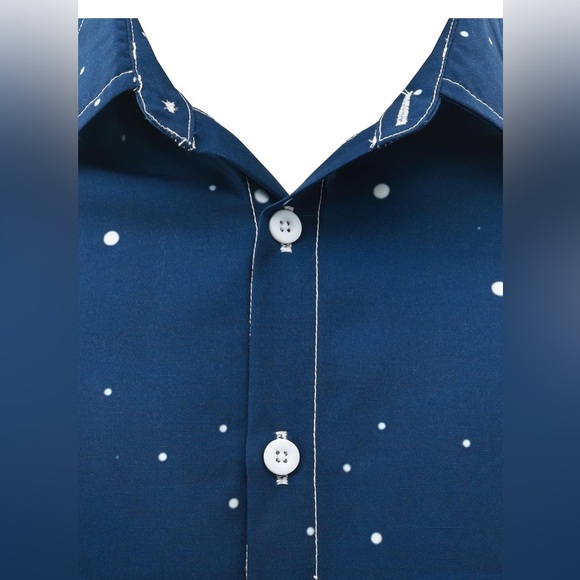 Men’s Christmas Long Sleeve Button Shirt Funny Silly Santa Claus 2X NWT - Picture 4 of 11